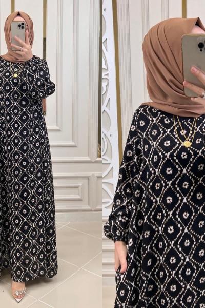 Tesettür Elbisenin En Rahat Hali Siyah Ekru