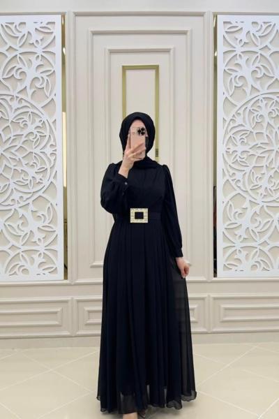Tesettür Abiye Elbisem Siyah