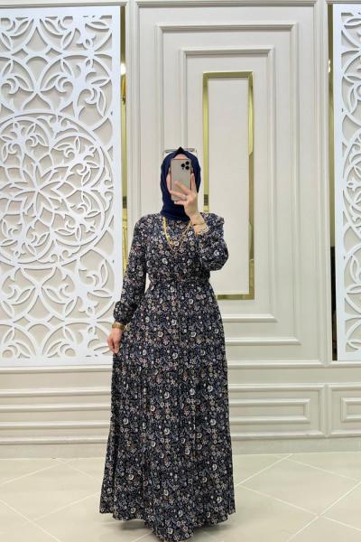 Tesettür Serap Elbisem Lacivert