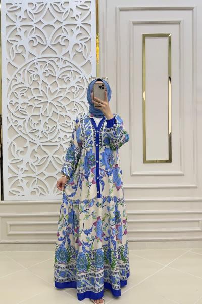 Tesettür Deniz Elbise  Mavi