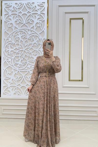 Tesettür Selvim Elbisem Vizon