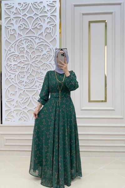 Tesettür Selvim Elbisem Zümrüt
