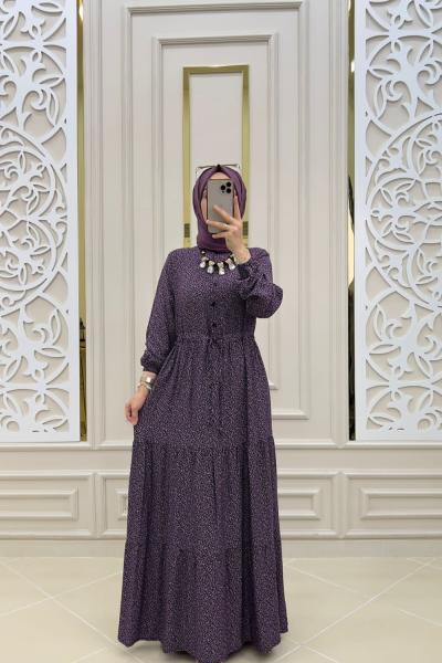 Tesettür Kavel Elbisem Mürdüm