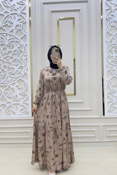 Tesettür İmza Elbisem Vizon