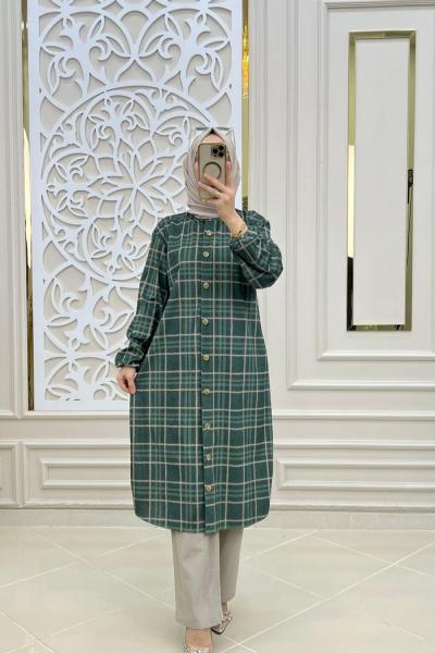 Tesettür Çizgi Takım  Haki