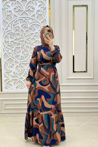 Tesettür Elmas Elbisem Mavi