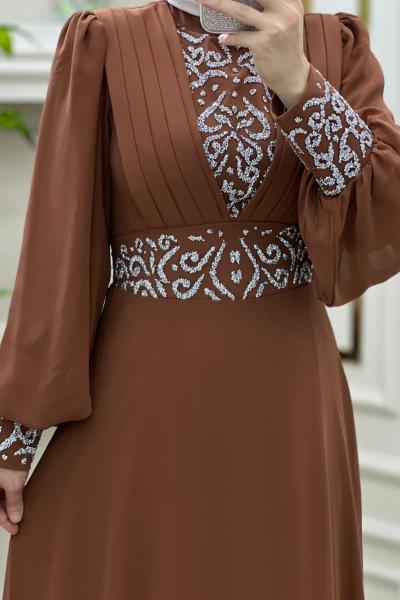 Tesettür Hürrem Elbise Camel