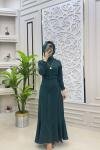 Tesettür Kuğu Elbise Zümrüt