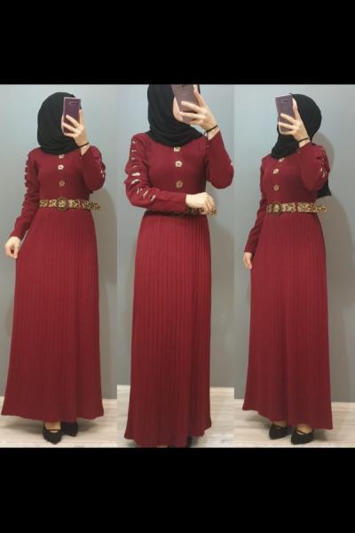 Triko Elbisemiz Yeni Sezonun En Güzellerinden Bordo