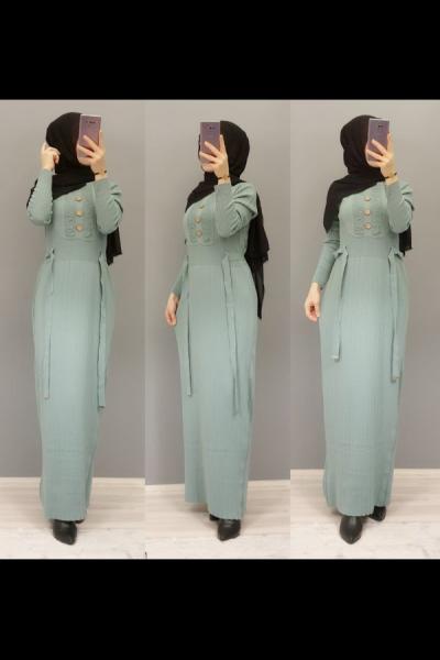 Triko Elbisemiz Yeni Sezonun En Güzellerinden Mint Yeşili