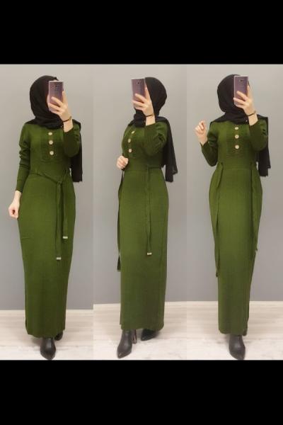 Triko Elbisemiz Yeni Sezonun En Güzellerinden Haki