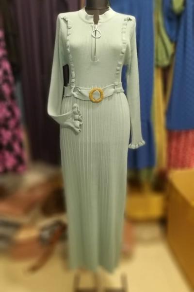 Triko Elbisemiz Yeni Sezonun En Güzellerinden  Mint Yeşili