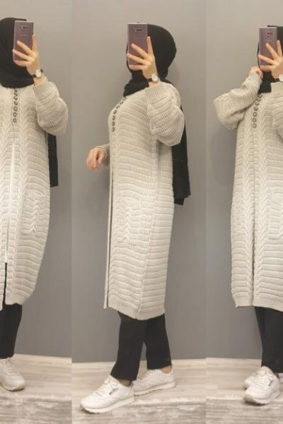 Triko Hırkam  Açık Gri