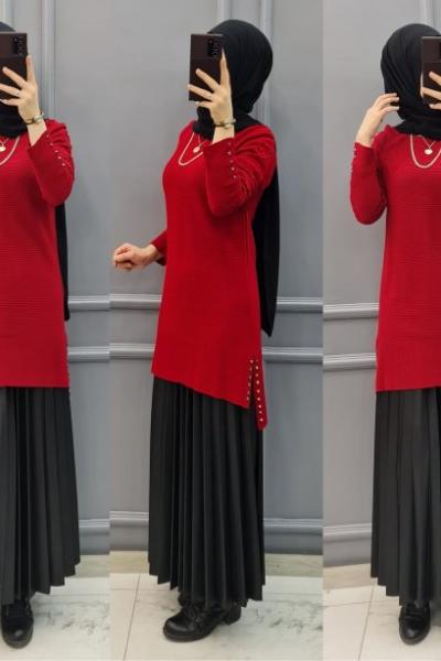 Triko Tuniğim Kırmızı