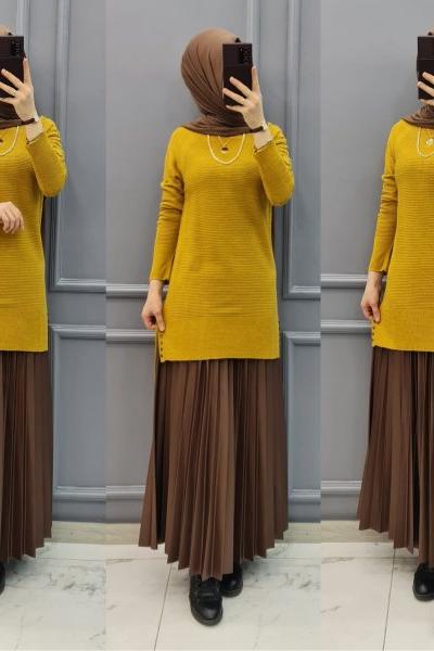 Triko Tuniğim Sarı