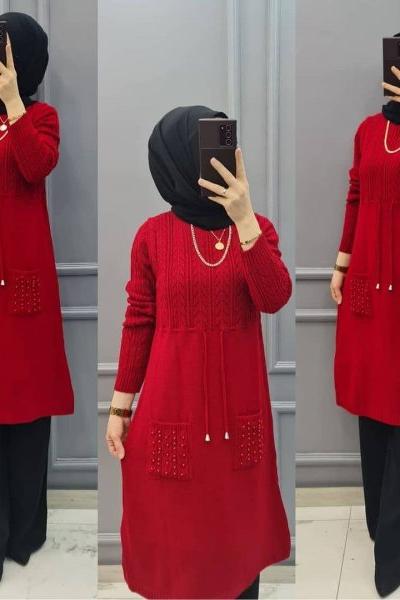 Triko Tuniğim Kırmızı