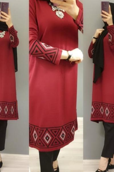 Triko Tuniğim Bordo