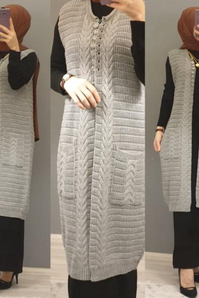 Triko Yeleğim Açık Gri