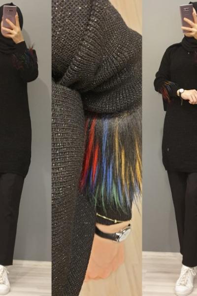 Tül Detay Tuniğim Siyah