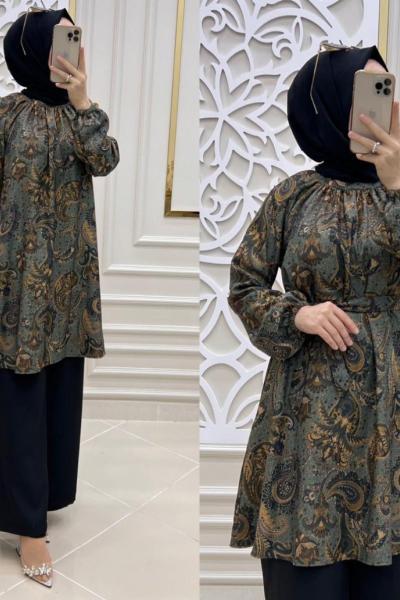 Tura Tesettür Takım Küf Yeşili