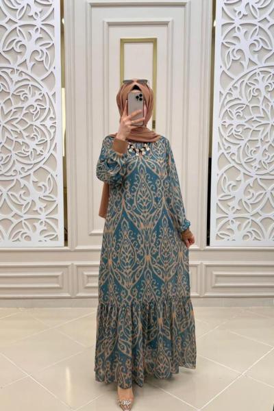 Turam Şifon Elbisem Mint Yeşili