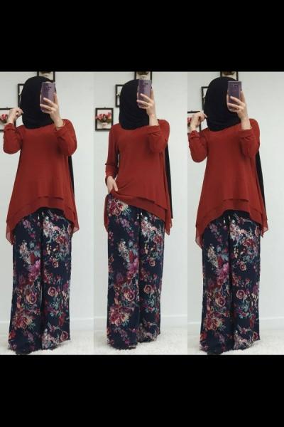 Viskon pantolon Lacivert