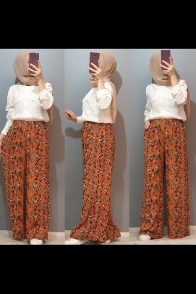 Viskon Pantolon Turuncu