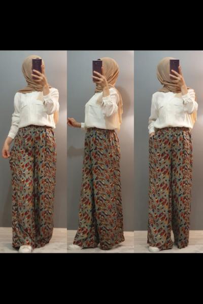 Viskon pantolon Yeşil