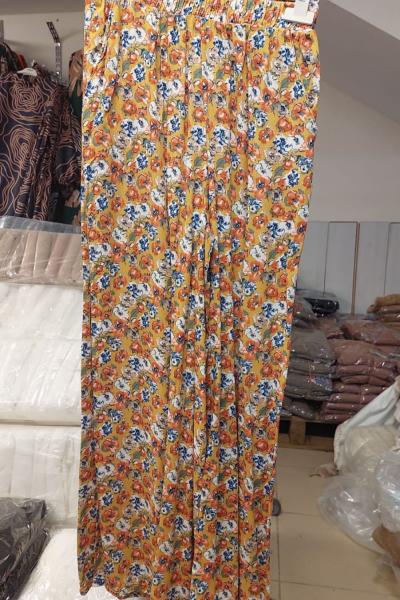 Viskon Pantolon Hardal Sarısı