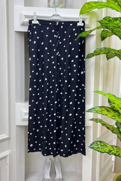 Viskon Pantolon Papatya Model Siyah Beyaz