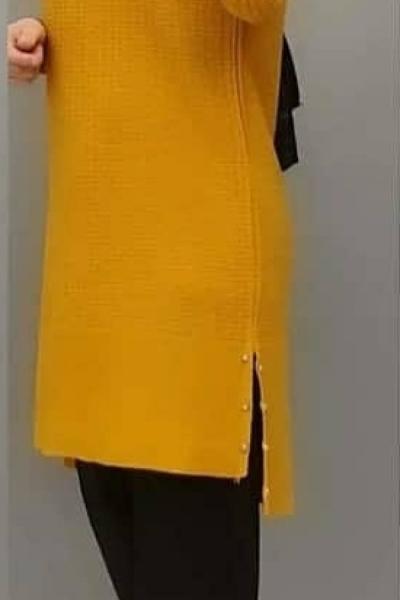 Yanları Düğmeli Tuniğim Sarı