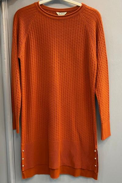 Yanları Düğmeli Tuniğim Kiremit