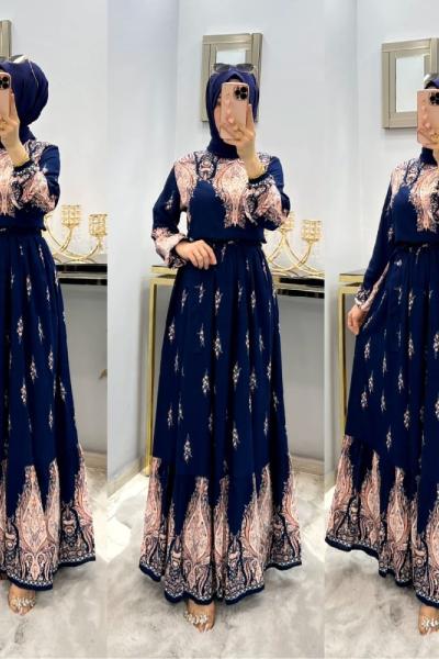 Yaprak Elbisem Lacivert