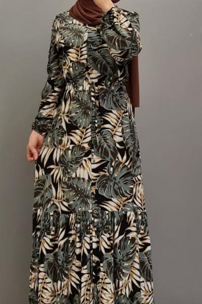 Yaprak Model Elbisem  Yeşil