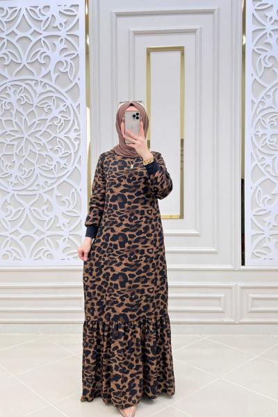Yaren Şifon Elbisem Leopar