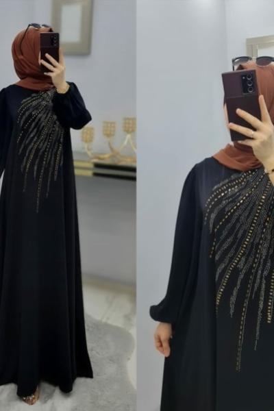 Yelpaze Elbisem Siyah