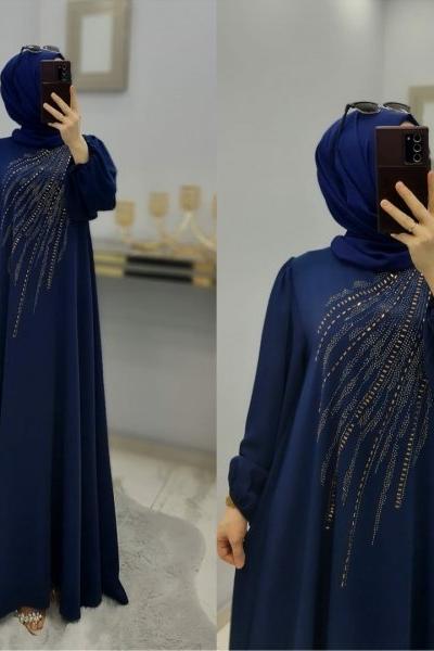 Yelpaze Elbisem Lacivert