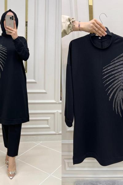 Yelpaze Tuniğim Siyah