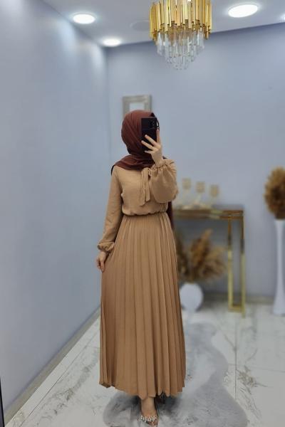 Yen Model Pilise Elbise  Camel