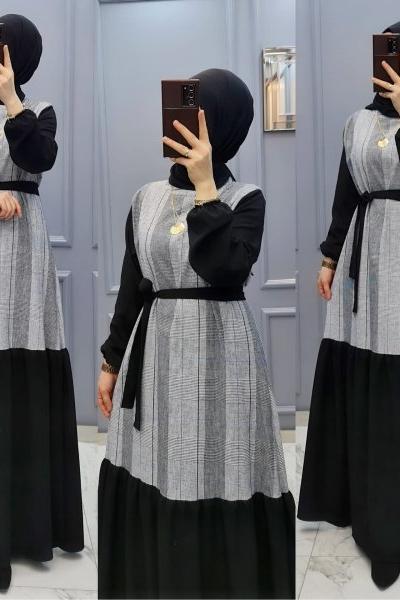 YENİ BÜYÜK BEDEN BAYAN ELBİSE Siyah