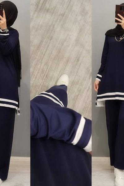 YENİ MODEL ŞERİTLİ TAKIMIM Lacivert