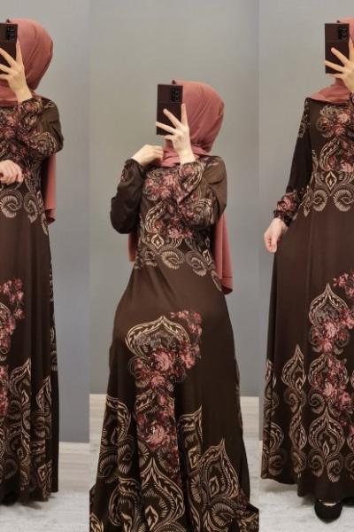 YENİ MODEL ELBİSEM Kahverengi