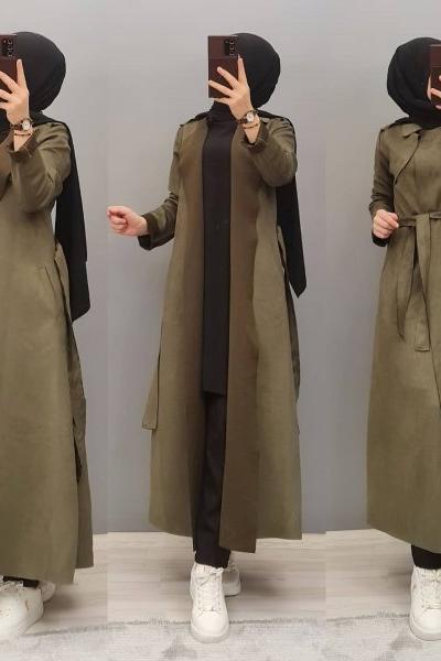 Yenı Model Süet Kap Modelim  Haki