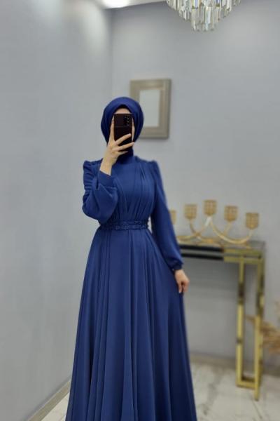 Yenı model Şifon Melek Elbise  Mavi
