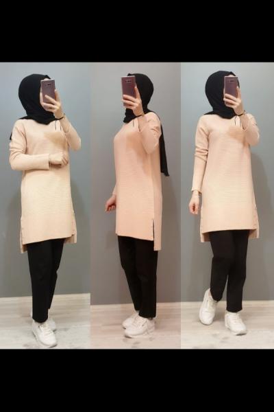Yeni Model Triko Tunik  Pudra