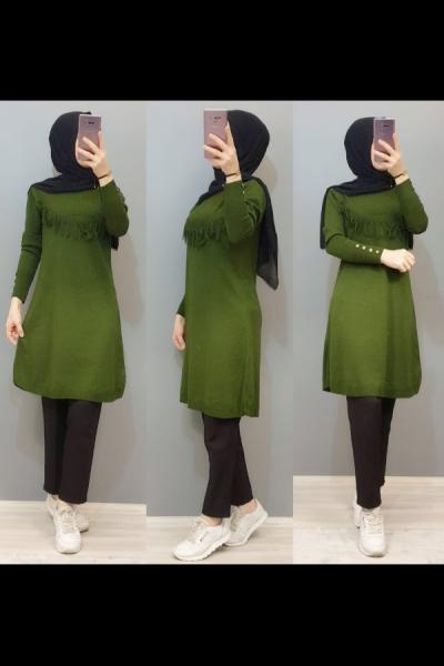 Yeni Model Triko Tunik  Haki