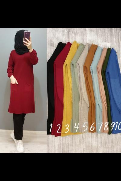 Yeni Model Triko Tunik  Mint Yeşili