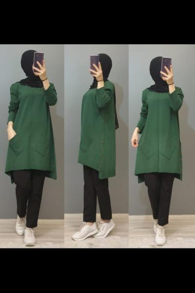 Yeni Model Triko Tunik  Zümrüt