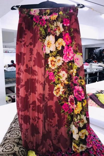 Yeni Model Şifon Eteğim Bordo