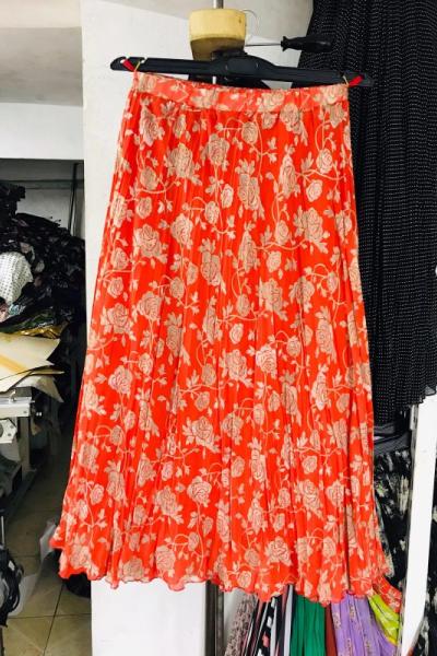 Yeni Model Şifon Eteğim Kırmızı